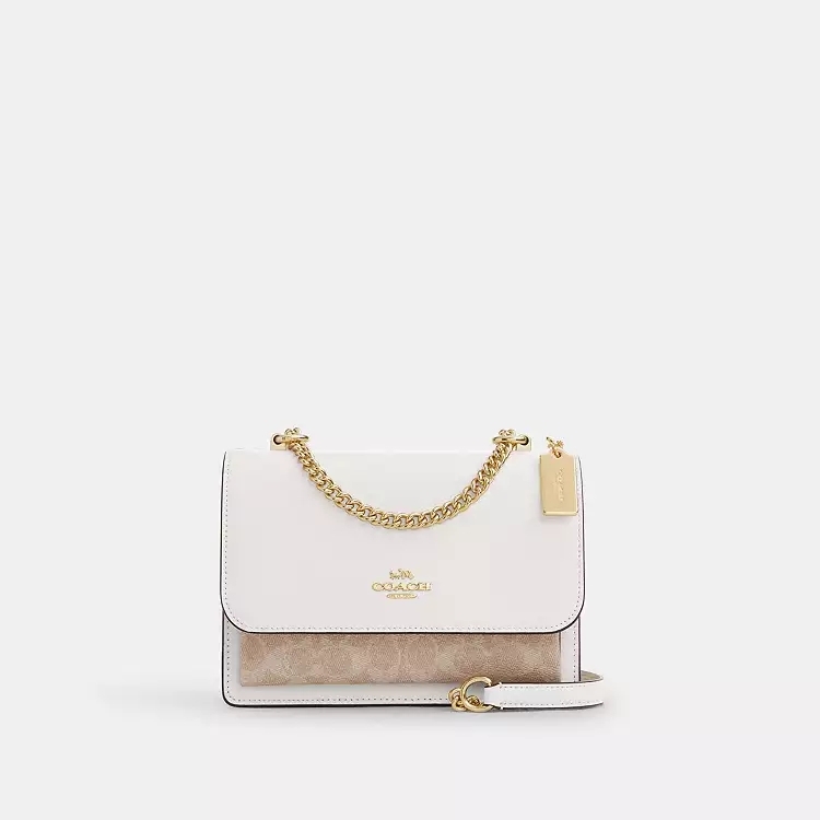 Nwt Coach Klare Crossbody In Signature Canvas White/Chalk Multi